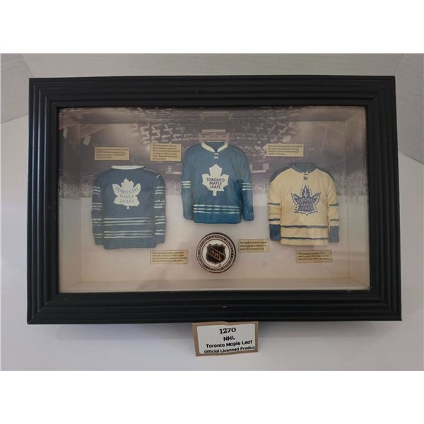 Vintage Toronto Maple Leafs NHL Hockey Shadow Box – 3 Mini Jerseys