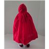 Image 2 : Vintage Porcelain Musical Red Riding Hood Doll w/ Stand.  16” Tall.
