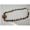 Image 5 : Vintage Tiger-Eye Necklace w/ Silver-Toned Filigree Beads, Vintage Bracelet