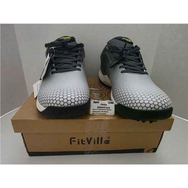 NEW Fitville Men’s Professional Spiked Waterproof Golf Shoes – Size 11.5 extra wid