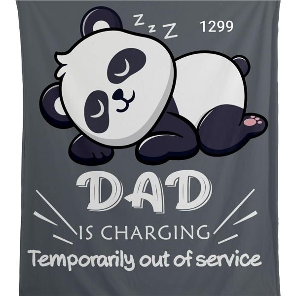 NEW “Dad is Charging” Throw Cover – 50”x 60”