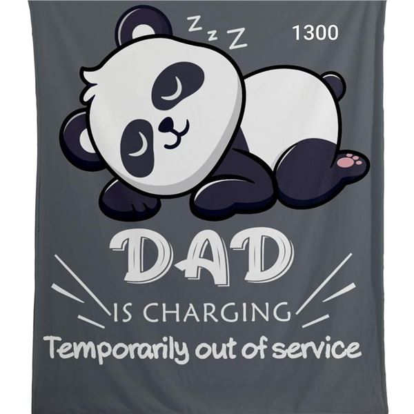 NEW “Dad is Charging” Throw Cover – 50”x 60”
