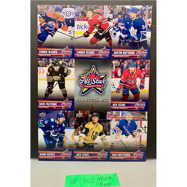 UD 2024 NHL All-Star One Sheet Uncut Mint! McDavid, Suzuki, etc.