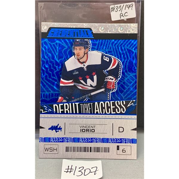 2023-24 UD Credentials Vincent Iorio Debut Ticket RC Hockey Card #35/149