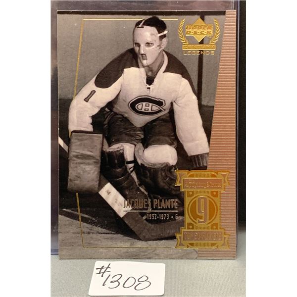 UD Century Legends Jacques Plante Hockey Card