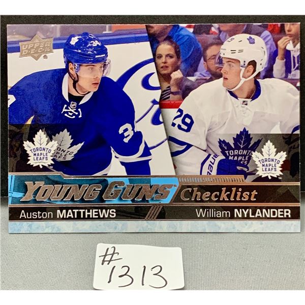 2016-17 UD Young Guns Checklist: Auston Matthews, William Nylander
