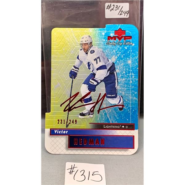 2019-20 UD MVP Victor Hedman Stanley Cup Edition #231/249 Hockey Card