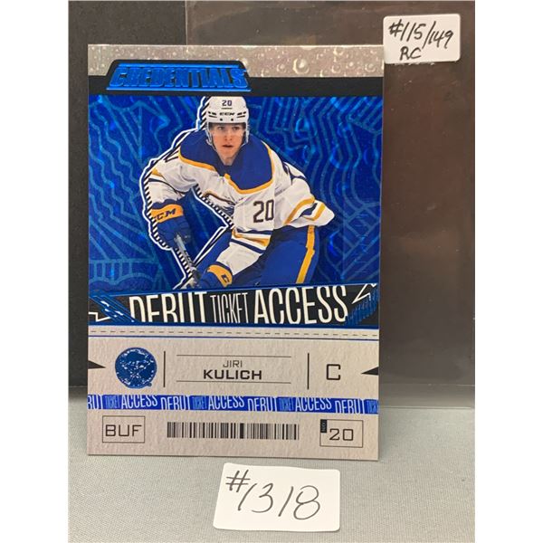 2023-24 UD Credentials Jiri Kulich Debut Ticket Rookie Card #115/149