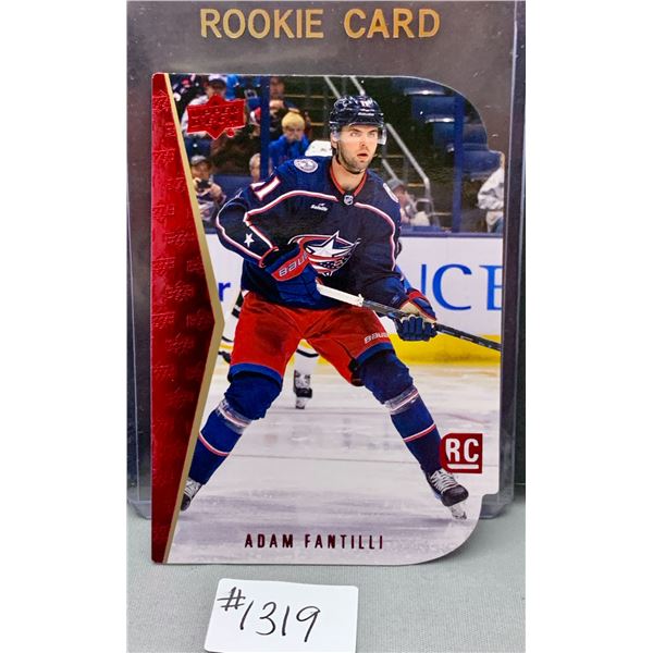 2023-24 UD Adam Fantilli Rare Red Foil Die-Cut Rookie Card