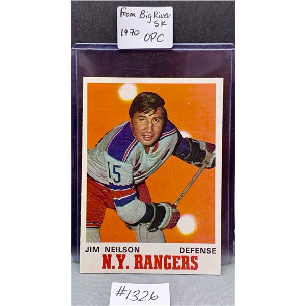 1970 OPC Jim Neilson NY Rangers Hockey Card – Big River, SK