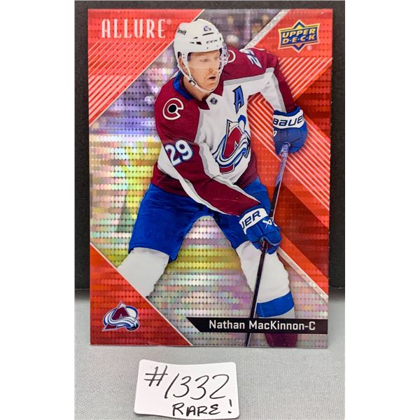2024-25 UD Allure Nathan MacKinnon Rare Red Rainbow Hockey Card