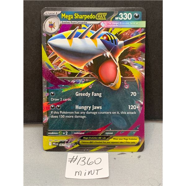 Mega Sharpedo ex Shiny Foil Pokemon Card