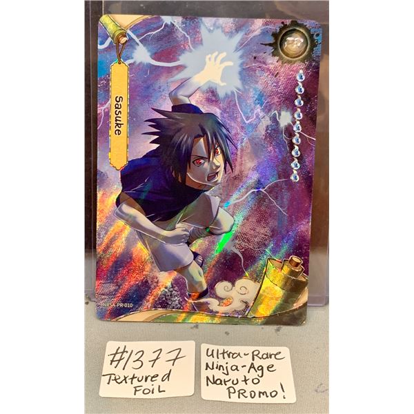 Sasuke Naruto Ultra-Rare Textured Foil Promo Card – Mint