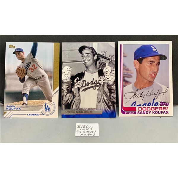 Sandy Koufax Baseball HOF 3-Card Lot