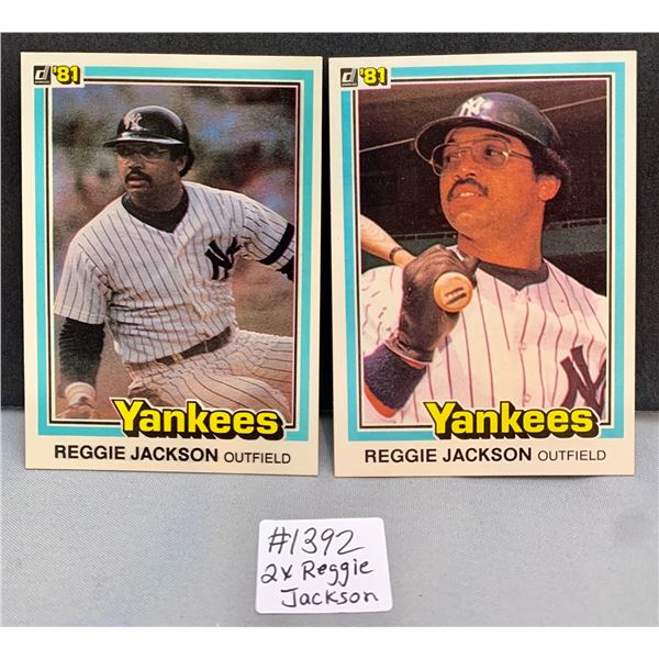 (2) Reggie Jackson Baseball HOF 1981 Don Russ Baseball Cards