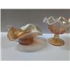 Image 1 : Amber/Orange Carnival Glass Candy Dishes