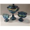 Image 1 : (3) Iridescent Blue Glass Pieces