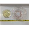 Image 2 : Vintage Depression Glass Lot – Pink Bowl, Amber Saucer