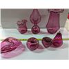 Image 1 : Cranberry Glass Lot – Fruits, Vases, Pitcher, Dish