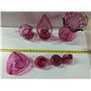 Image 2 : Cranberry Glass Lot – Fruits, Vases, Pitcher, Dish
