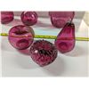 Image 3 : Cranberry Glass Lot – Fruits, Vases, Pitcher, Dish