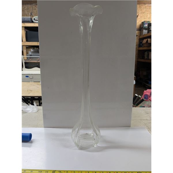 23” Tall Clear Glass Vase