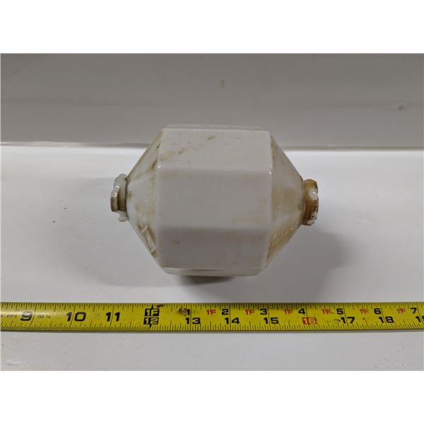 Antique 10-Sided White Milk-Glass Lightening Rod Ball