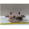 Image 1 : Vintage Pink Glass Curtain Rod Light w/ (2) Extra Glass