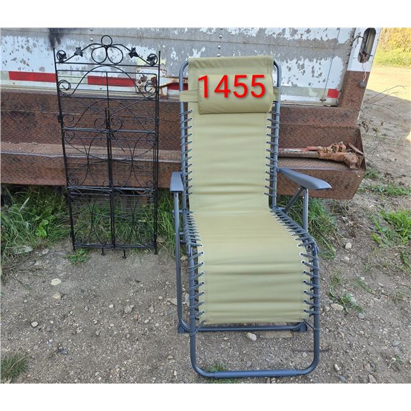 Gravity Lawn Chair, Folding Plant Rack - 21”x 12”x 50”h