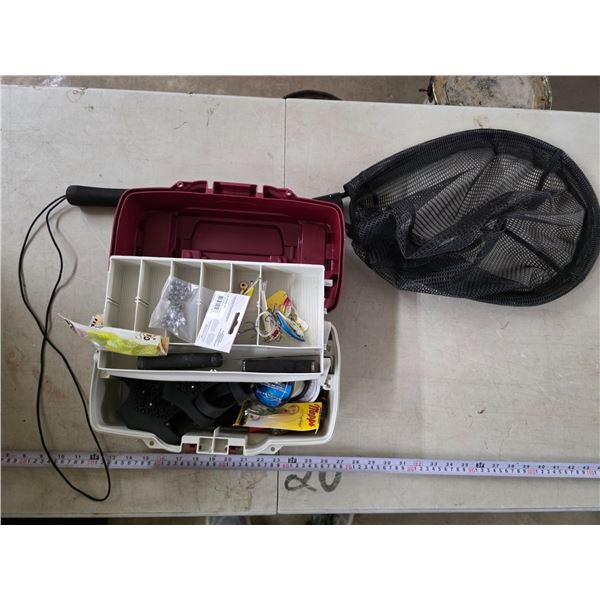 Fishing tackle box and net