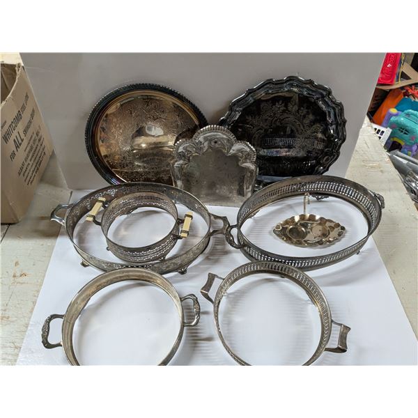 Mixed Silver-Plated Serving Dishes Lot
