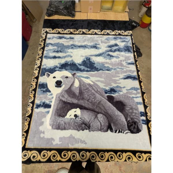 Fleece Blanket: Polar Bears, 92"x 77" - Unused/Like New
