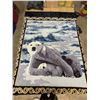 Image 1 : Fleece Blanket: Polar Bears, 92"x 77" - Unused/Like New