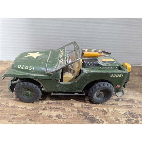 Vintage toy army jeep