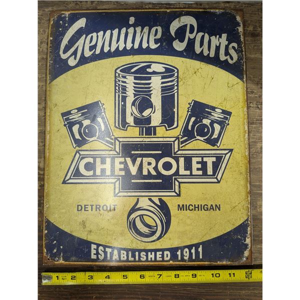 Tin sign, 16x12, Chevrolet