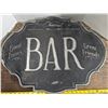 Image 1 : Large tin bar sign, battery powered lights, not tested