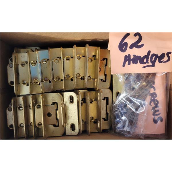 Cabinet Hinges - 62 Count with Brass Screws