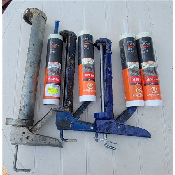 Roof Repair Cement (3-1/3 Tubes) + 3 Caulk Guns