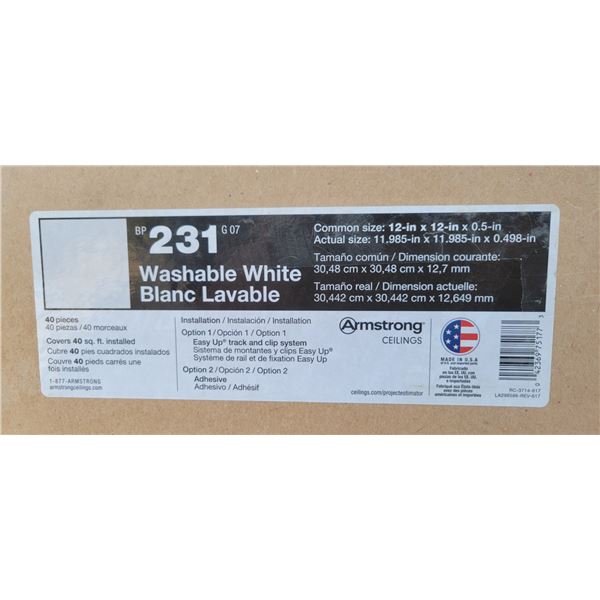 (40) Ceiling Tiles (New + Sealed) 12" x 12" x 0.5"