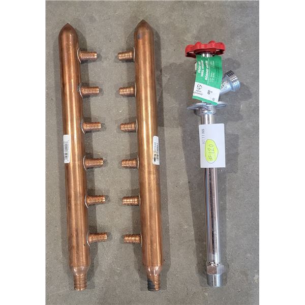 Plumbing Lot - Frost-Free Wall Hydrant, Copper Header for PEX (x2)