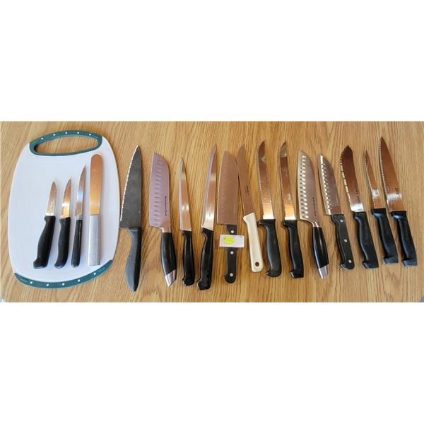 (17) Knives + Cutting Board