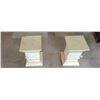 Image 1 : (2) Pedestal Tables with Beveled Glass - 21¼" Tall