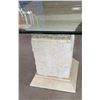 Image 2 : (2) Pedestal Tables with Beveled Glass - 21¼" Tall