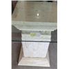 Image 3 : (2) Pedestal Tables with Beveled Glass - 21¼" Tall