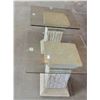 Image 4 : (2) Pedestal Tables with Beveled Glass - 21¼" Tall