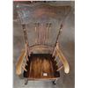 Image 1 : Antique Press-Back Oak Rocking Chair