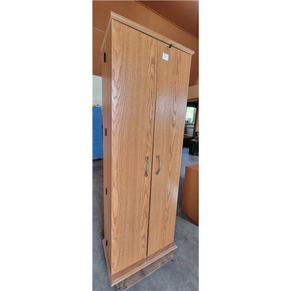 Cabinet with Key - H 64" x W 23" x 12½"