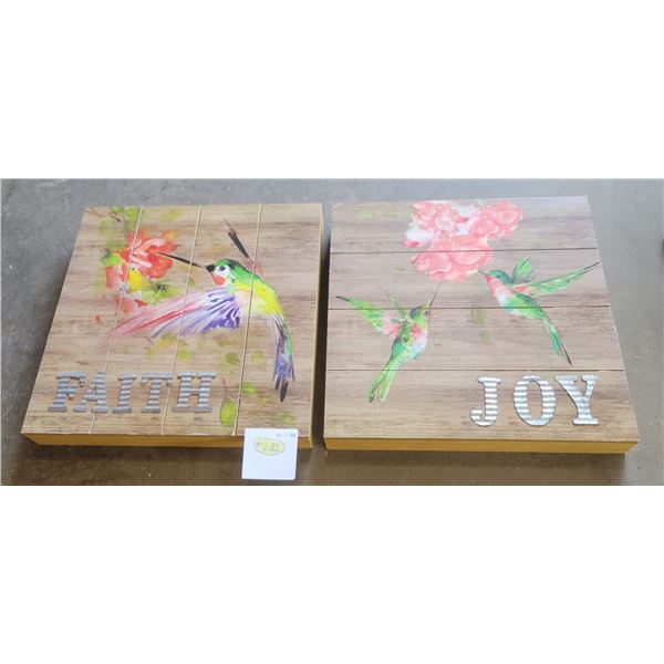 Hummingbird Wood Pictures (x2)