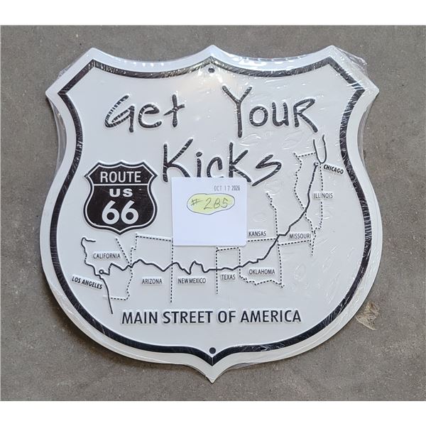 Route 66 Tin Sign – “Get Your Kicks”