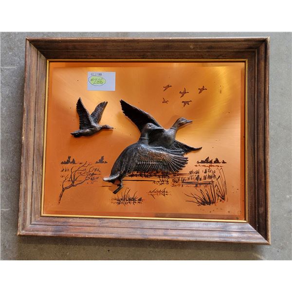 Framed Copper Plate – Ducks